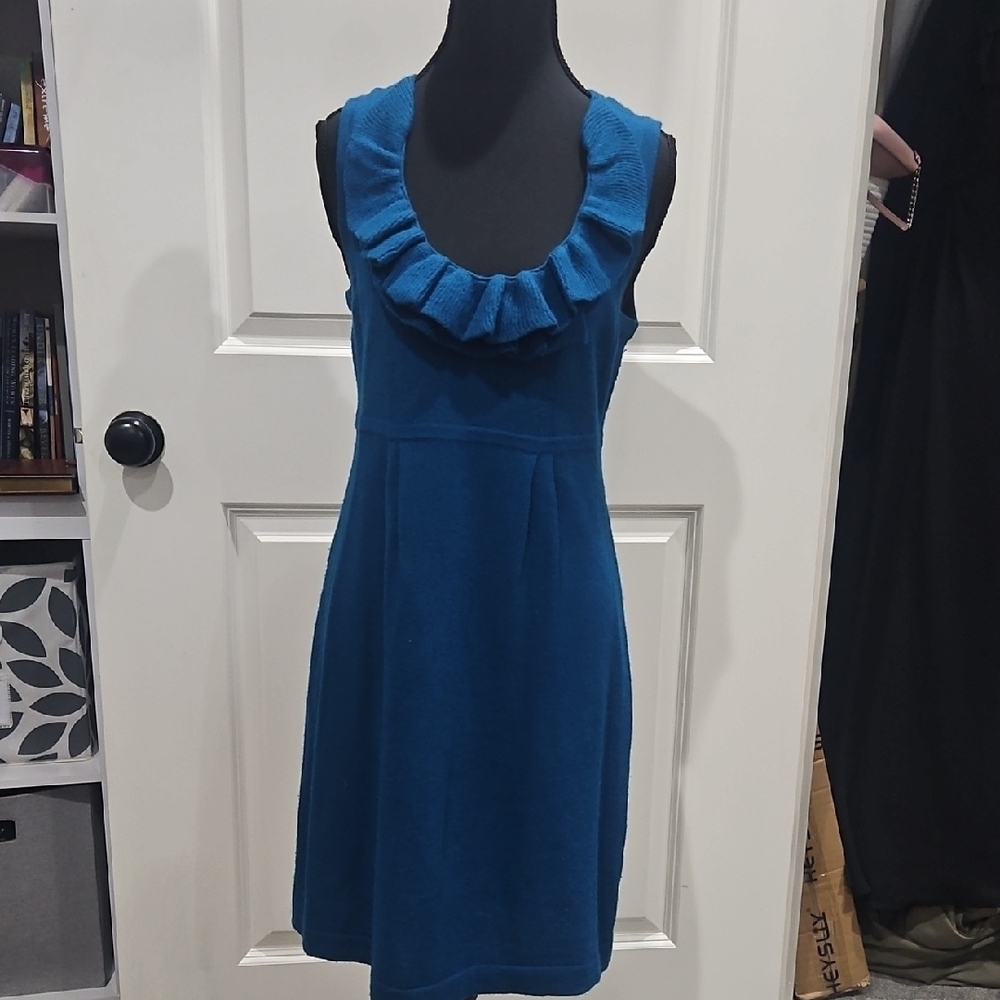Banana Republic Ruffled Blue Mini Dress - Picture 4 of 8